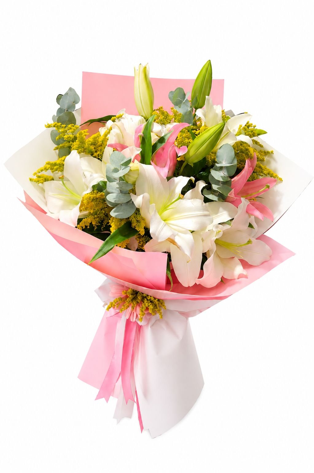 Pembe Beyaz Lilyum Buketi