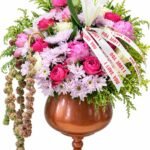 Pembe Lilyum & Şakayık Kadeh Aranjmanı